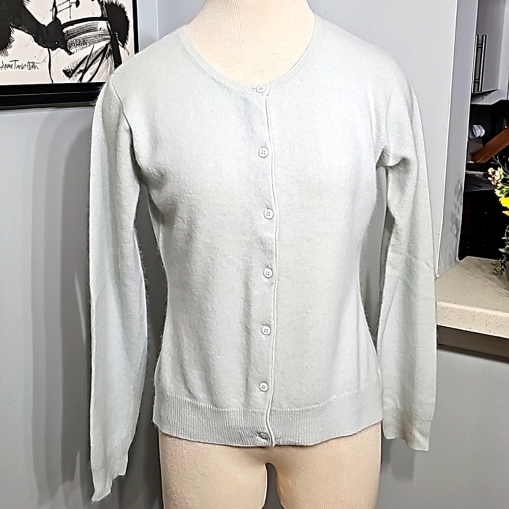 Reflections, 50% lambswool 40% angora rabbit hair. Cardegan sweater. Siz…‎
